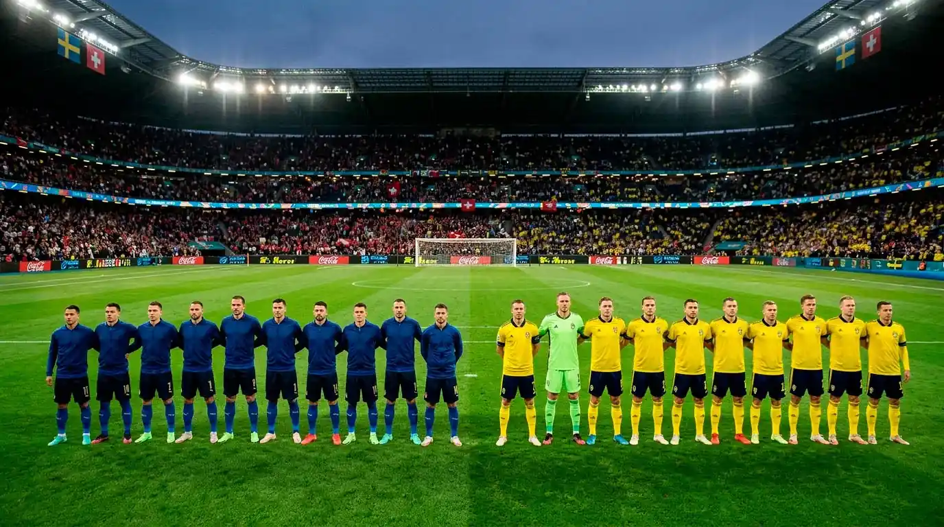 Två lag ställs upp inför avspark i en avgörande gruppspelsmatch